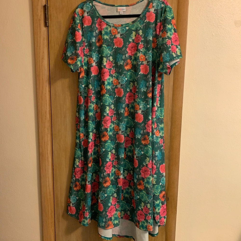 Kelly Green Lularoe Carly High Low Tunic Dress